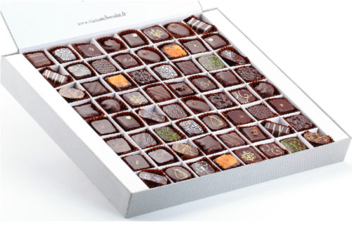 Boite 64 chocolats noirs Manon