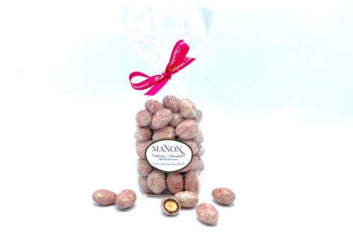 sachet amandes chocolat blanc et praliné Manon