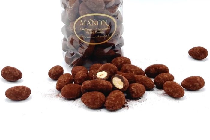 sachet amandes chocolat noir poudré cacao Manon