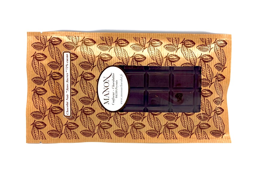 LA TABLETTE CHOCOLAT NOIR Sans Sucre 100g - Manon Chocolat